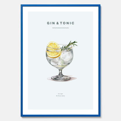 Tavla med en Gin och Tonic drink poster.