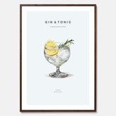 Tavla med en Gin och Tonic drink poster.