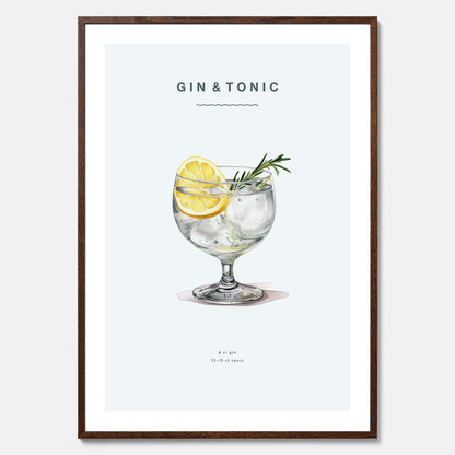 Tavla med en Gin och Tonic drink poster.