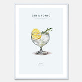 Tavla med en Gin och Tonic drink poster.