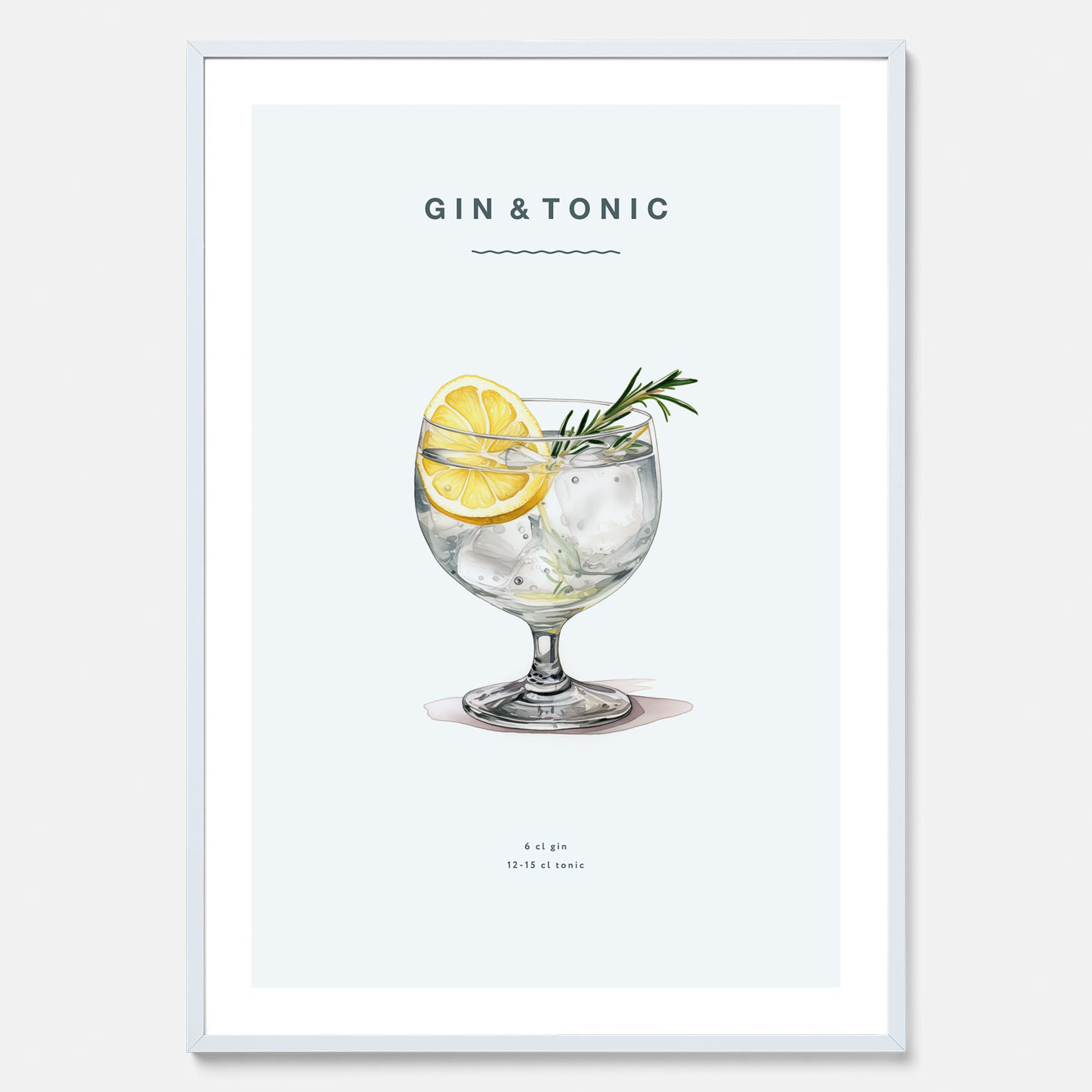 Tavla med en Gin och Tonic drink poster.
