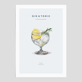 Tavla med en Gin och Tonic drink poster.