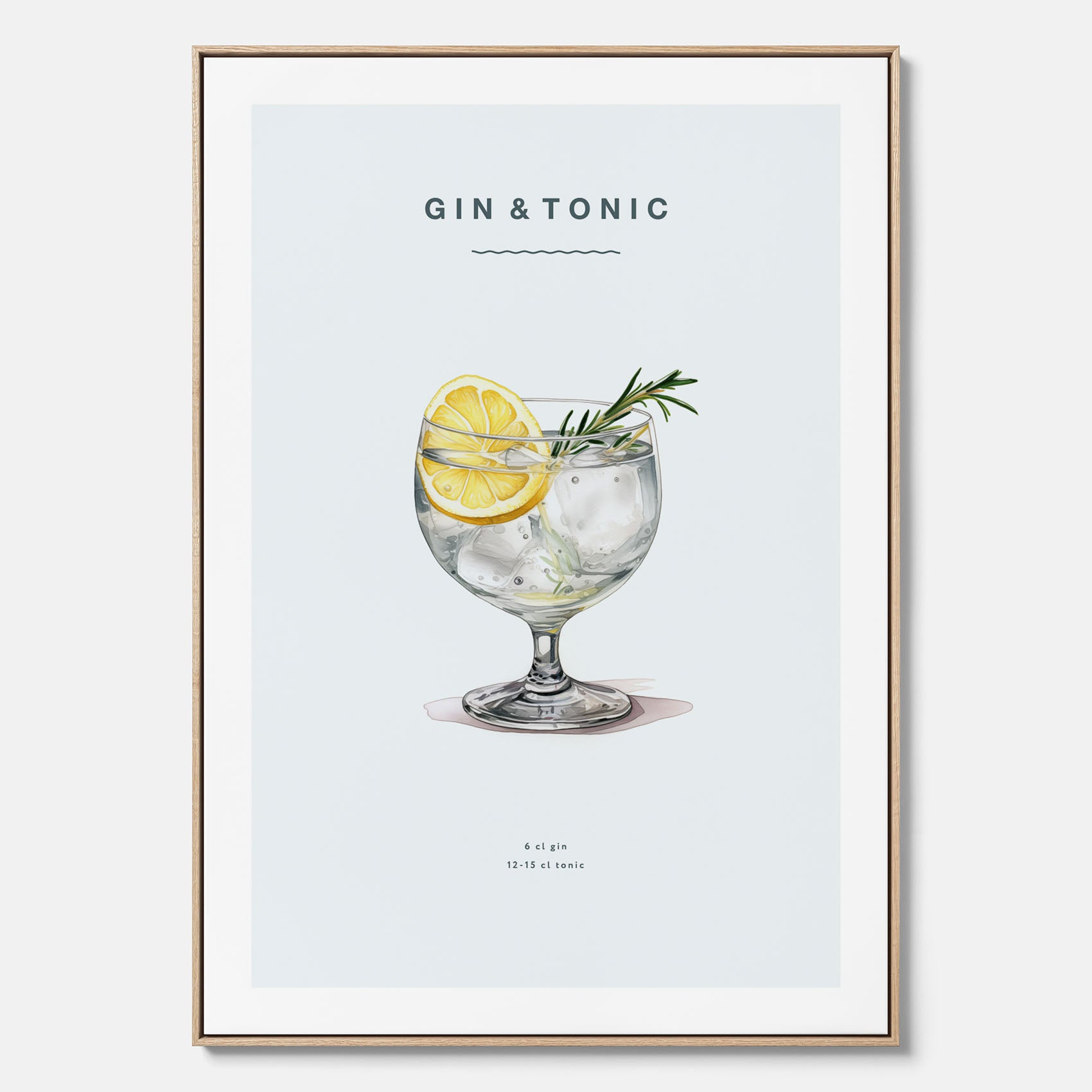 Tavla med en Gin och Tonic drink canvas