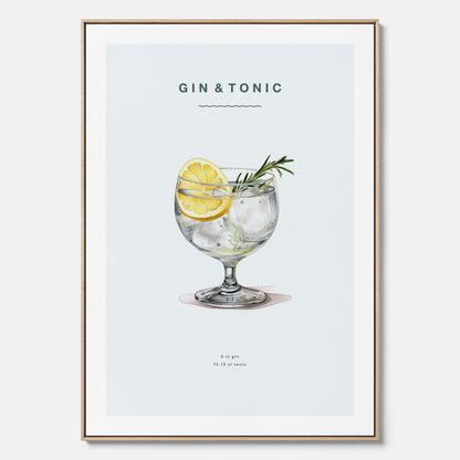 Tavla med en Gin och Tonic drink canvas