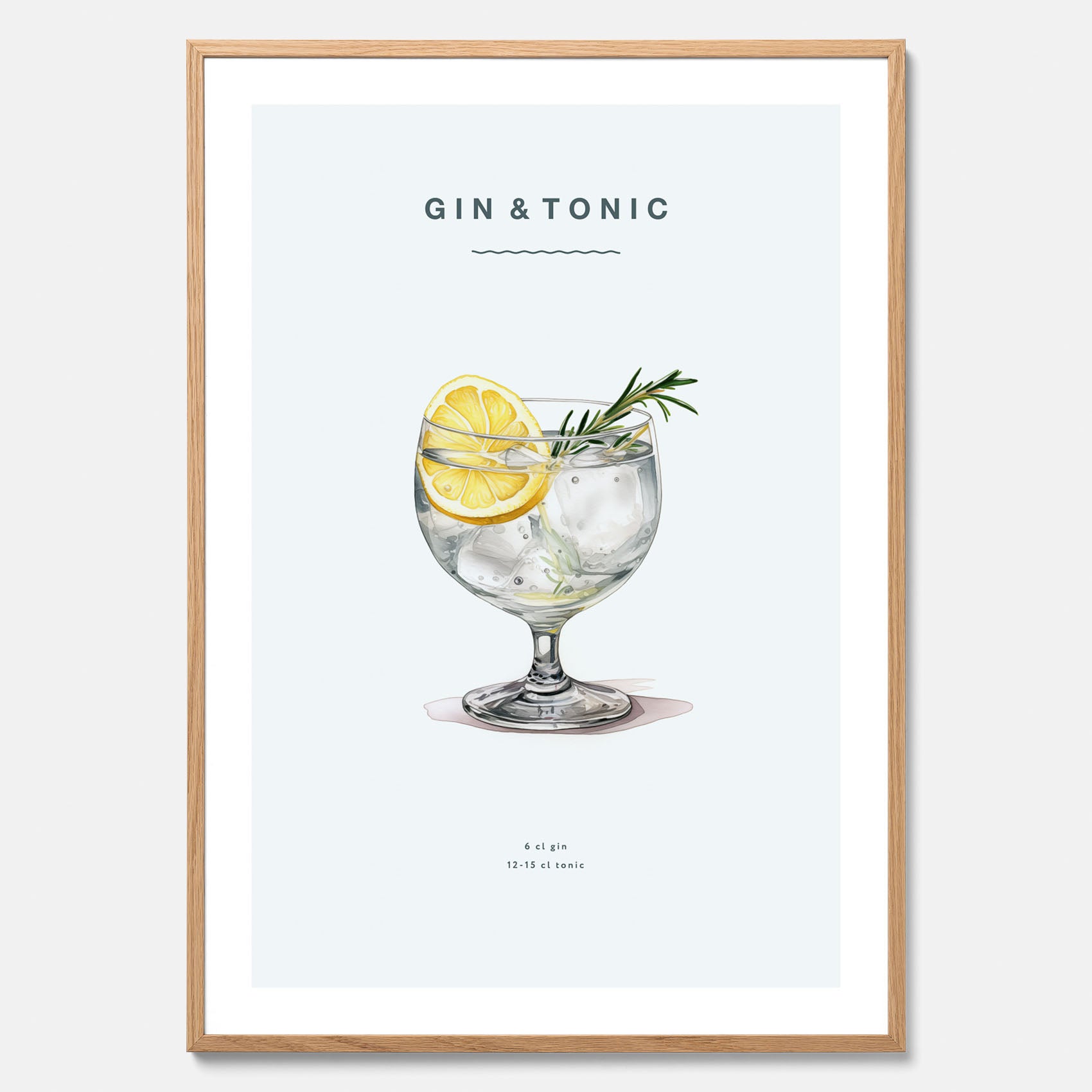 Tavla med en Gin och Tonic drink poster.