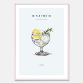 Tavla med en Gin och Tonic drink poster.