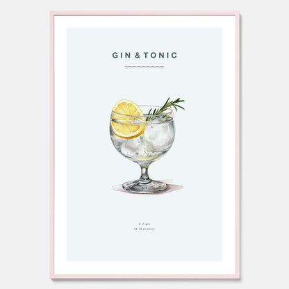 Tavla med en Gin och Tonic drink poster.