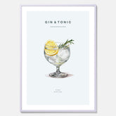 Tavla med en Gin och Tonic drink poster.