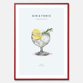 Tavla med en Gin och Tonic drink poster.