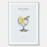 Tavla med en Gin och Tonic drink canvas