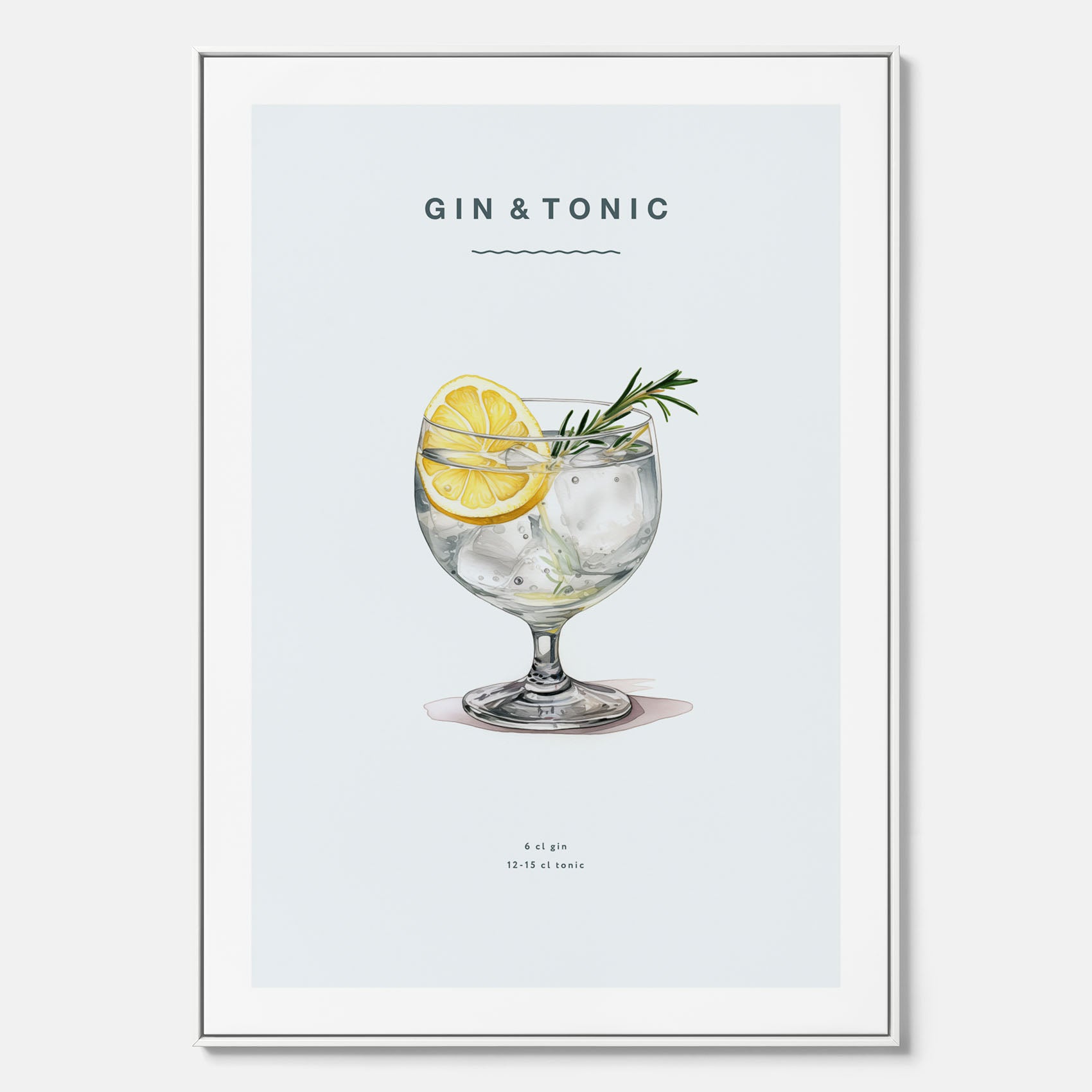 Tavla med en Gin och Tonic drink canvas