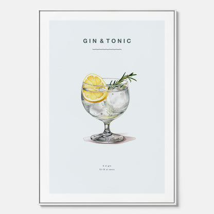 Tavla med en Gin och Tonic drink canvas