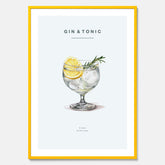 Tavla med en Gin och Tonic drink poster.