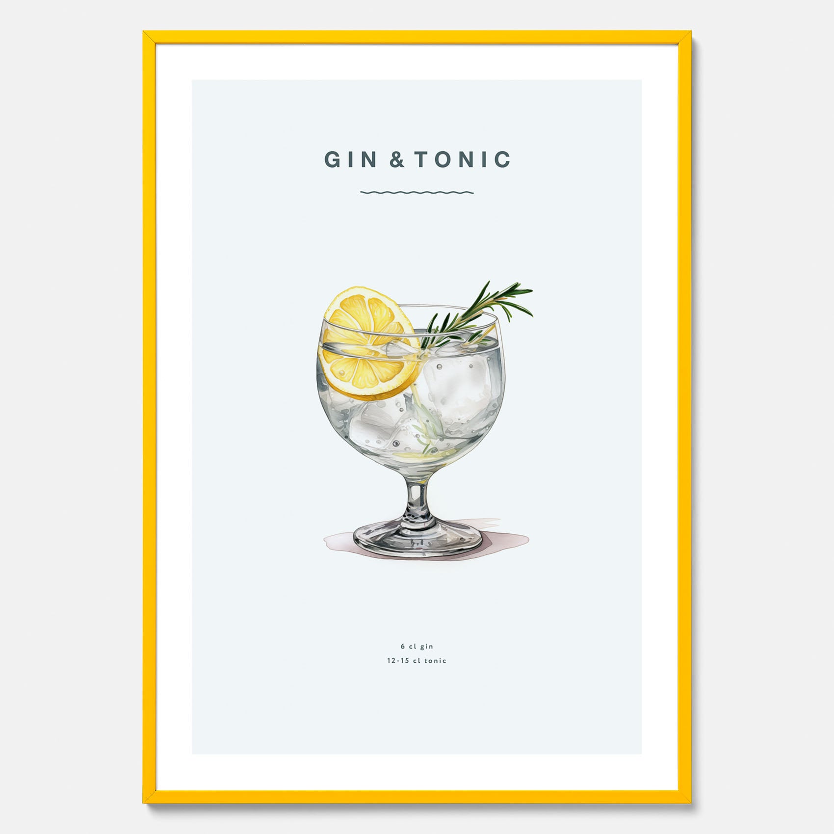 Tavla med en Gin och Tonic drink poster.