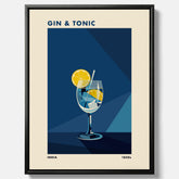 Canvas Tavla med en Gin och Tonic drink poster, drinkposter för bar och restaurang