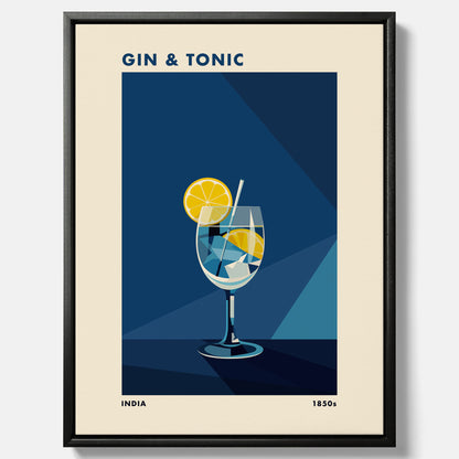 Canvas Tavla med en Gin och Tonic drink poster, drinkposter för bar och restaurang