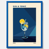 Tavla med en Gin och Tonic drink poster, drinkposter för bar och restaurang