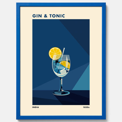 Tavla med en Gin och Tonic drink poster, drinkposter för bar och restaurang