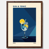 Tavla med en Gin och Tonic drink poster, drinkposter för bar och restaurang