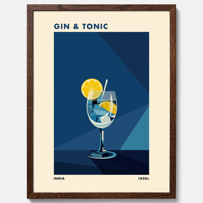 Tavla med en Gin och Tonic drink poster, drinkposter för bar och restaurang