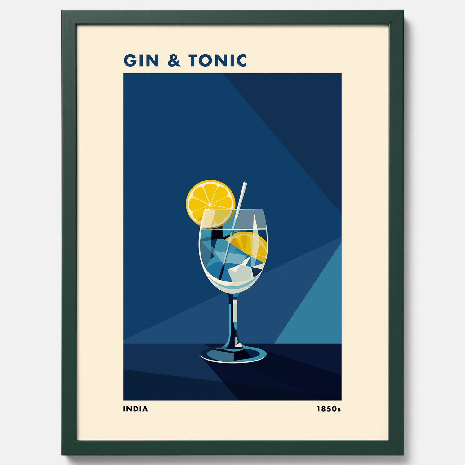 Tavla med en Gin och Tonic drink poster, drinkposter för bar och restaurang