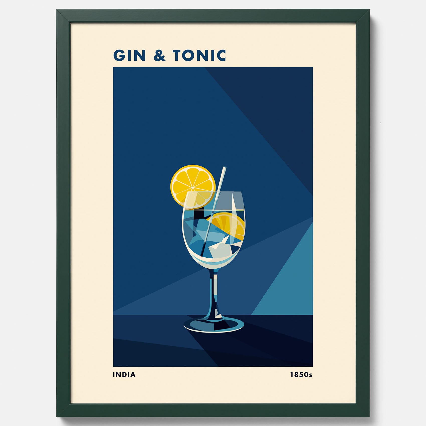 Tavla med en Gin och Tonic drink poster, drinkposter för bar och restaurang
