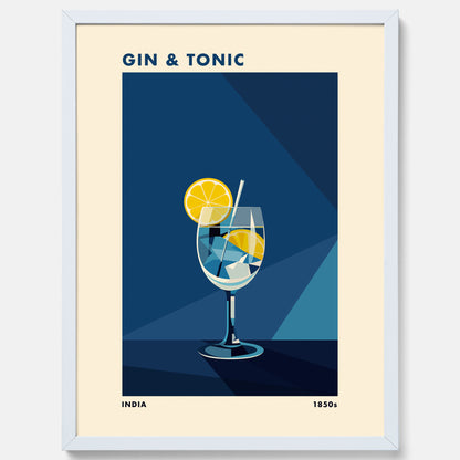 Tavla med en Gin och Tonic drink poster, drinkposter för bar och restaurang