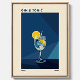 Canvas Tavla med en Gin och Tonic drink poster, drinkposter för bar och restaurang