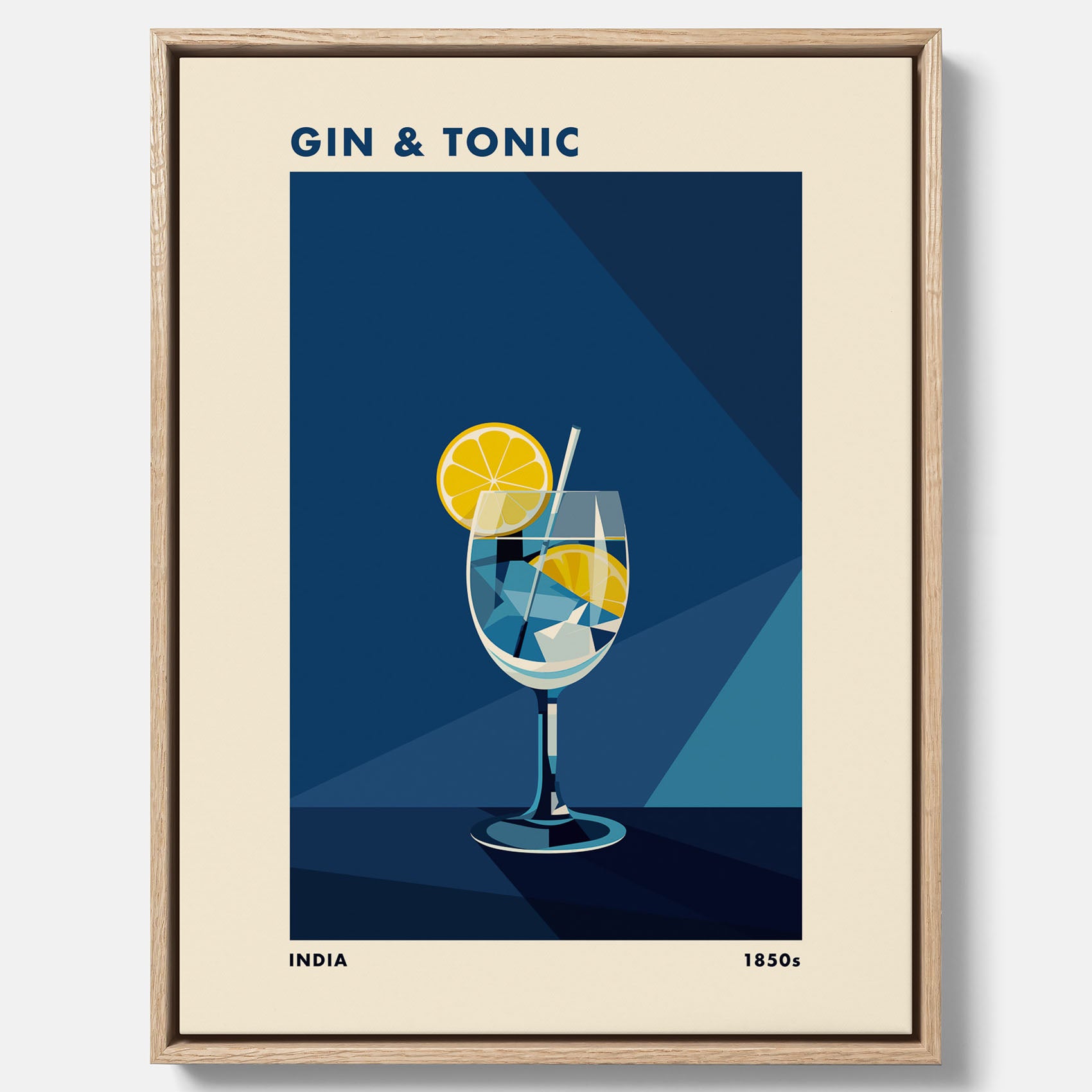 Canvas Tavla med en Gin och Tonic drink poster, drinkposter för bar och restaurang