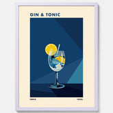 Tavla med en Gin och Tonic drink poster, drinkposter för bar och restaurang