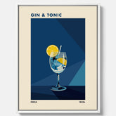 Canvas Tavla med en Gin och Tonic drink poster, drinkposter för bar och restaurang