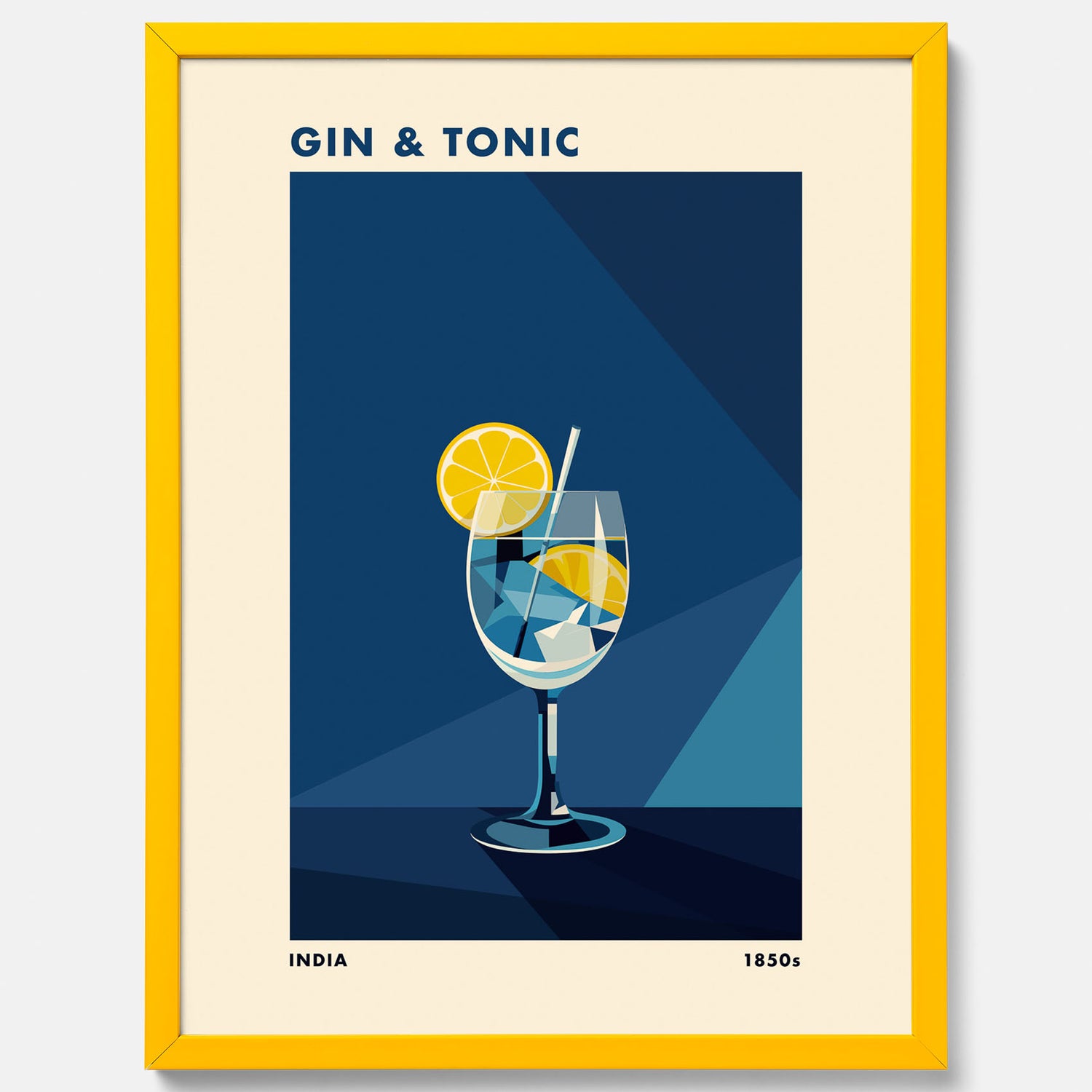 Tavla med en Gin och Tonic drink poster, drinkposter för bar och restaurang