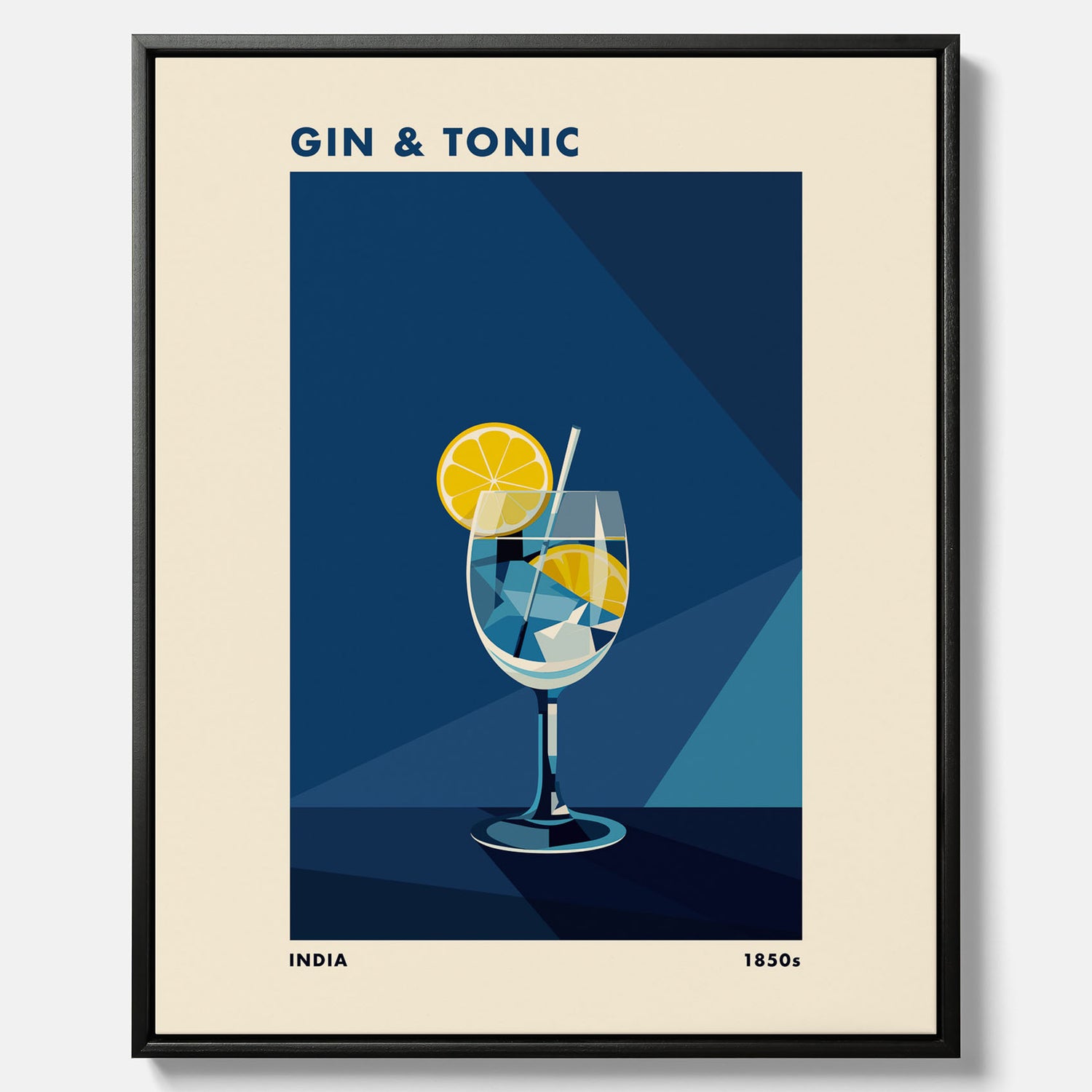 Canvas Tavla med en Gin och Tonic drink poster, drinkposter för bar och restaurang