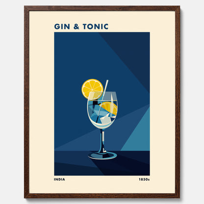 Tavla med en Gin och Tonic drink poster, drinkposter för bar och restaurang