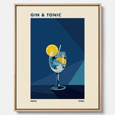 Canvas Tavla med en Gin och Tonic drink poster, drinkposter för bar och restaurang