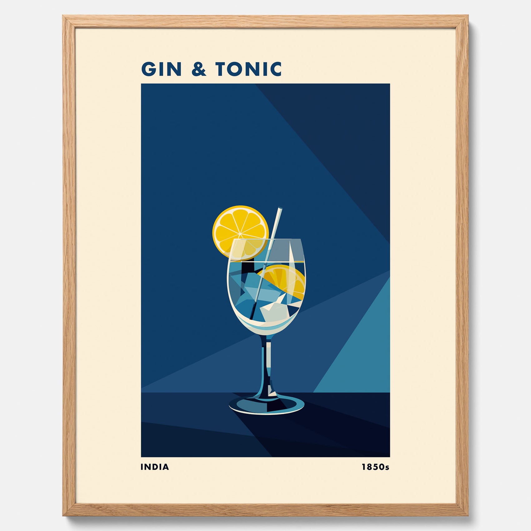 Tavla med en Gin och Tonic drink poster, drinkposter för bar och restaurang