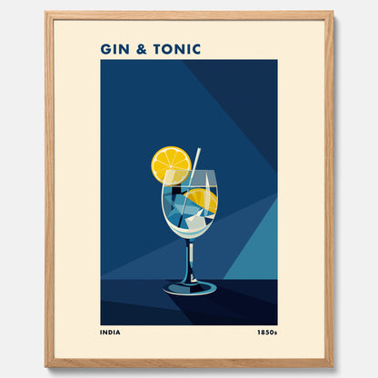 Tavla med en Gin och Tonic drink poster, drinkposter för bar och restaurang