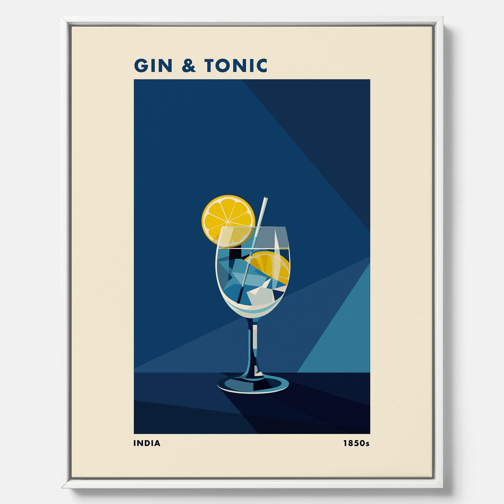 Canvas Tavla med en Gin och Tonic drink poster, drinkposter för bar och restaurang