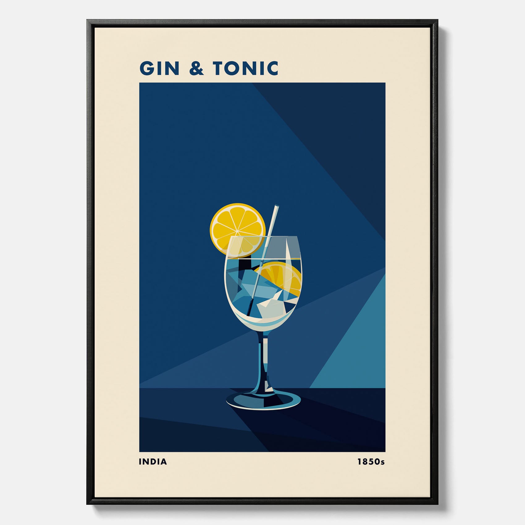 Canvas Tavla med en Gin och Tonic drink poster, drinkposter för bar och restaurang