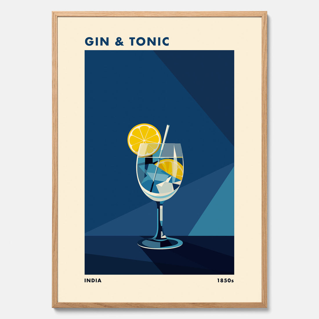 Tavla med en Gin och Tonic drink poster, drinkposter för bar och restaurang