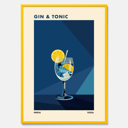 Tavla med en Gin och Tonic drink poster, drinkposter för bar och restaurang