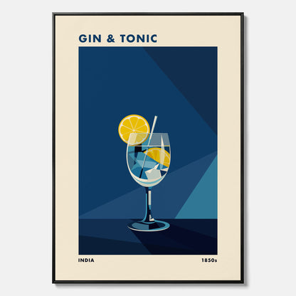Canvas Tavla med en Gin och Tonic drink poster, drinkposter för bar och restaurang