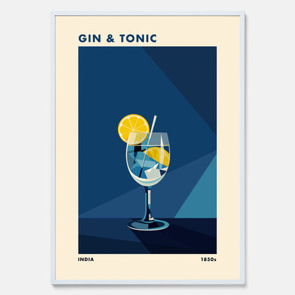 Tavla med en Gin och Tonic drink poster, drinkposter för bar och restaurang