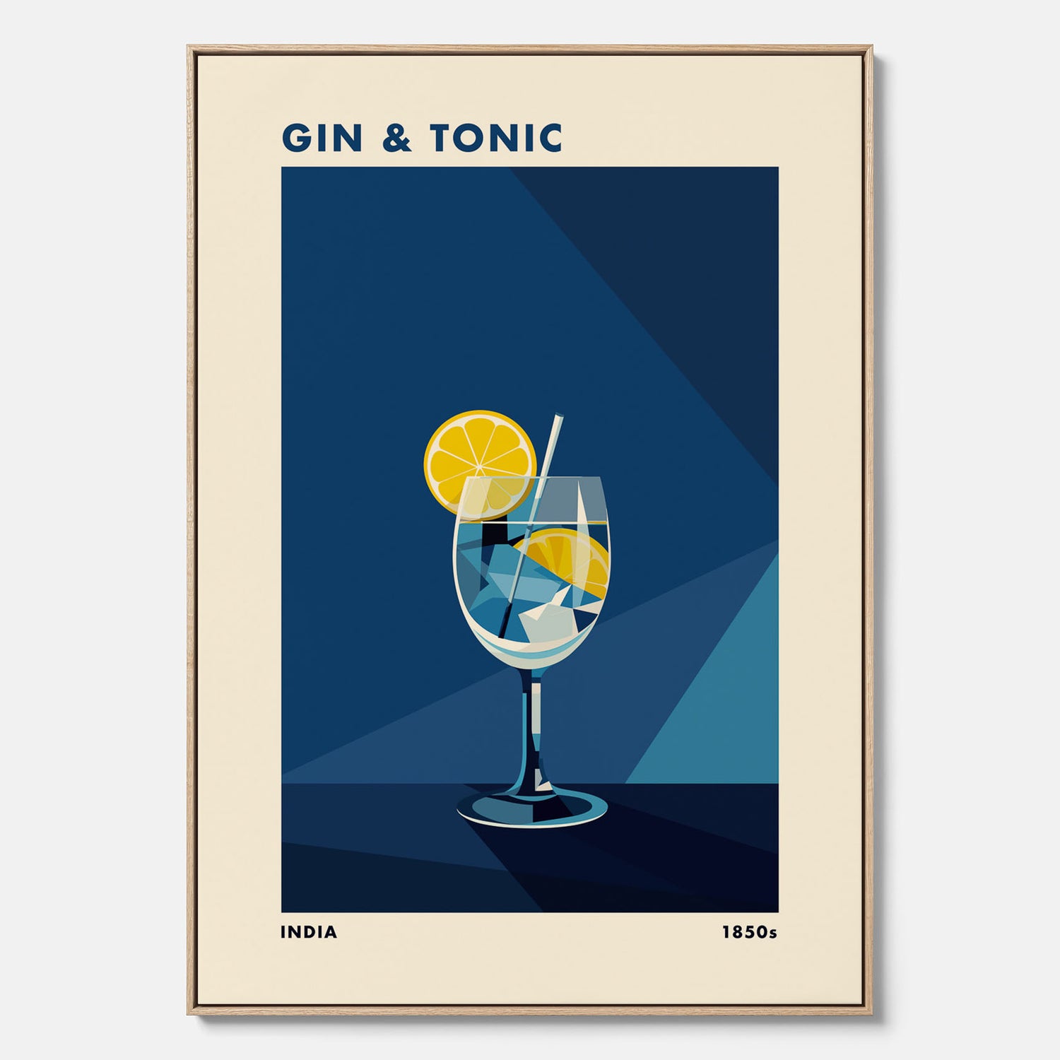 Canvas Tavla med en Gin och Tonic drink poster, drinkposter för bar och restaurang