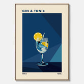Canvas Tavla med en Gin och Tonic drink poster, drinkposter för bar och restaurang