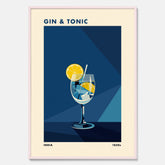 Tavla med en Gin och Tonic drink poster, drinkposter för bar och restaurang