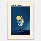 Tavla med en Gin och Tonic drink poster, drinkposter för bar och restaurang