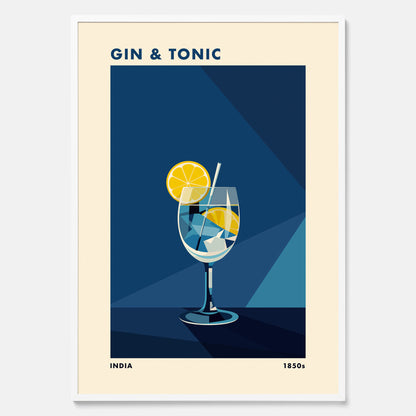 Tavla med en Gin och Tonic drink poster, drinkposter för bar och restaurang