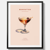 Canvastavla med en Manhattan-drink - Cocktailposter