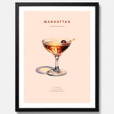 Tavla med en Manhattan-drink - Cocktailposter